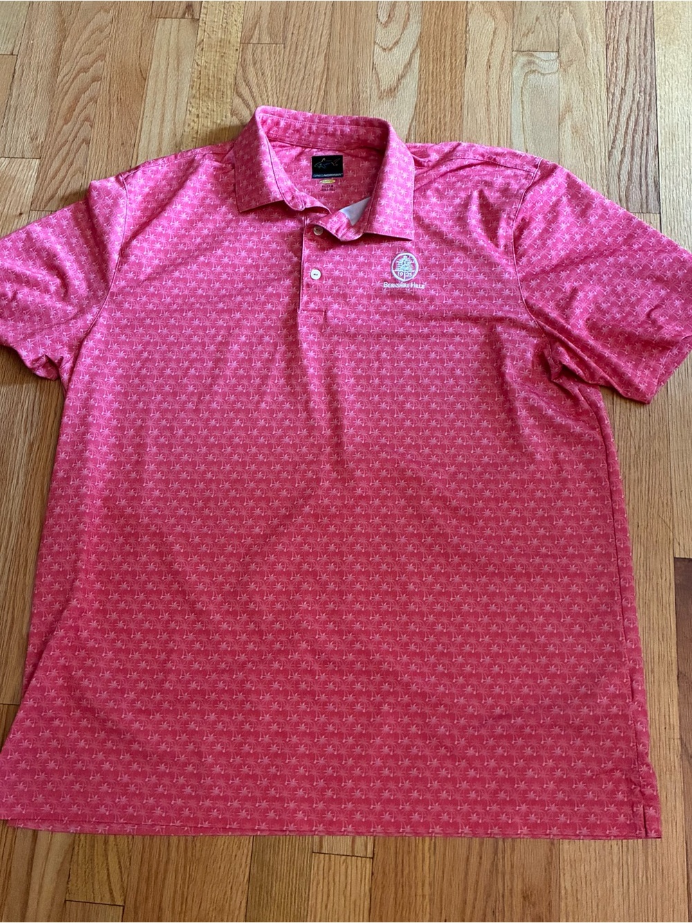 Greg Norman Collection Pink Micro-Pattern Golf Polo